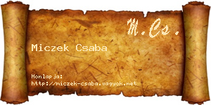 Miczek Csaba névjegykártya